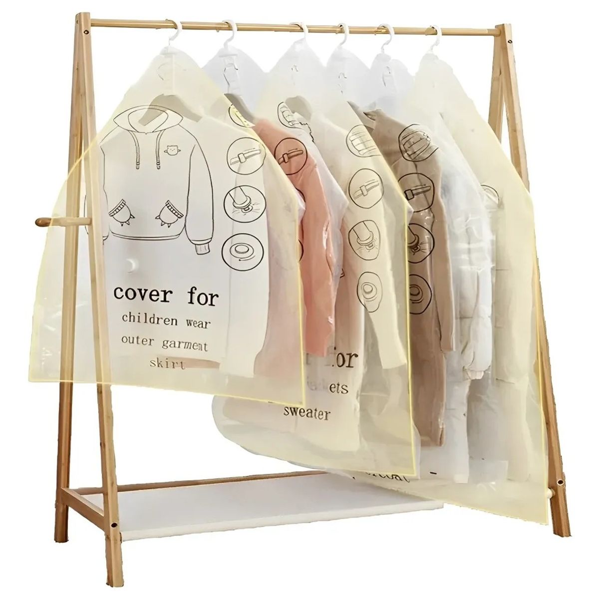 MUNDO MAGIA - Pack 6 Unidades Bolsa Compresión Al Vacío Para Colgar Ropa