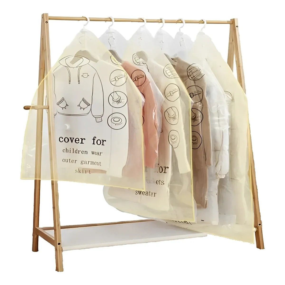 MUNDO MAGIA - Pack 6 Unidades Bolsa Compresión Al Vacío Para Colgar Ropa