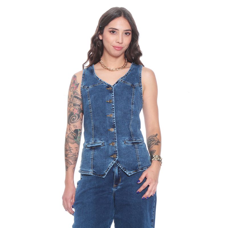 WADOS - CHAQUETA VEST CORTES Y BOLSILLOS VIVO.