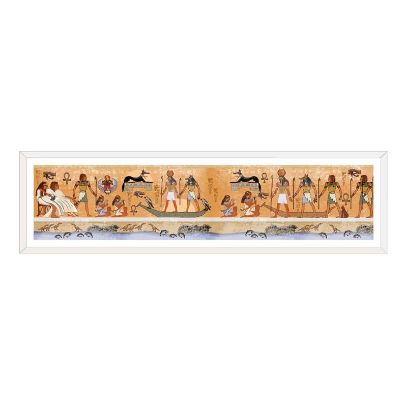 ALCUADRADO - Cuadro individual Panorámico Papiro egipcio 120x30 cm Blanco