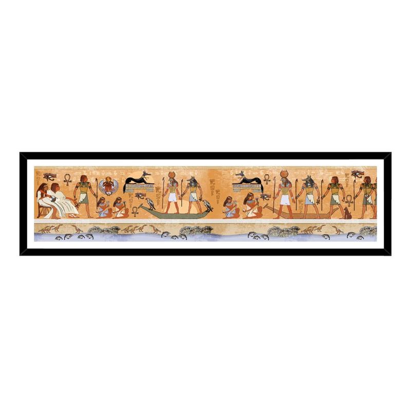 ALCUADRADO - Cuadro individual Panorámico Papiro egipcio 80x20 cm Negro