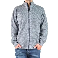 MPROPIA - Chaleco Sweater Frisado Hombre Cuello Alto Con Cierre 2099