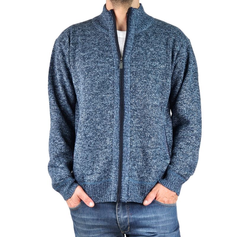 MPROPIA - Chaleco Sweater Frisado Hombre Cuello Alto Con Cierre 2099