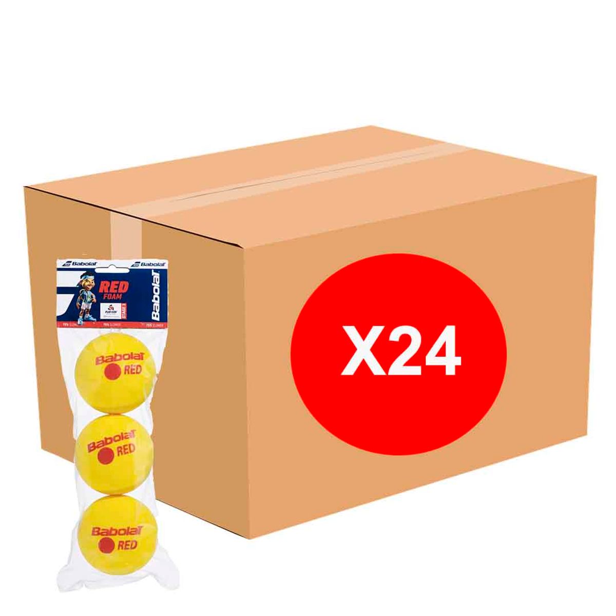 BABOLAT - Caja de Pelotas Tenis Babolat Red Foam  X3 - 24 Set