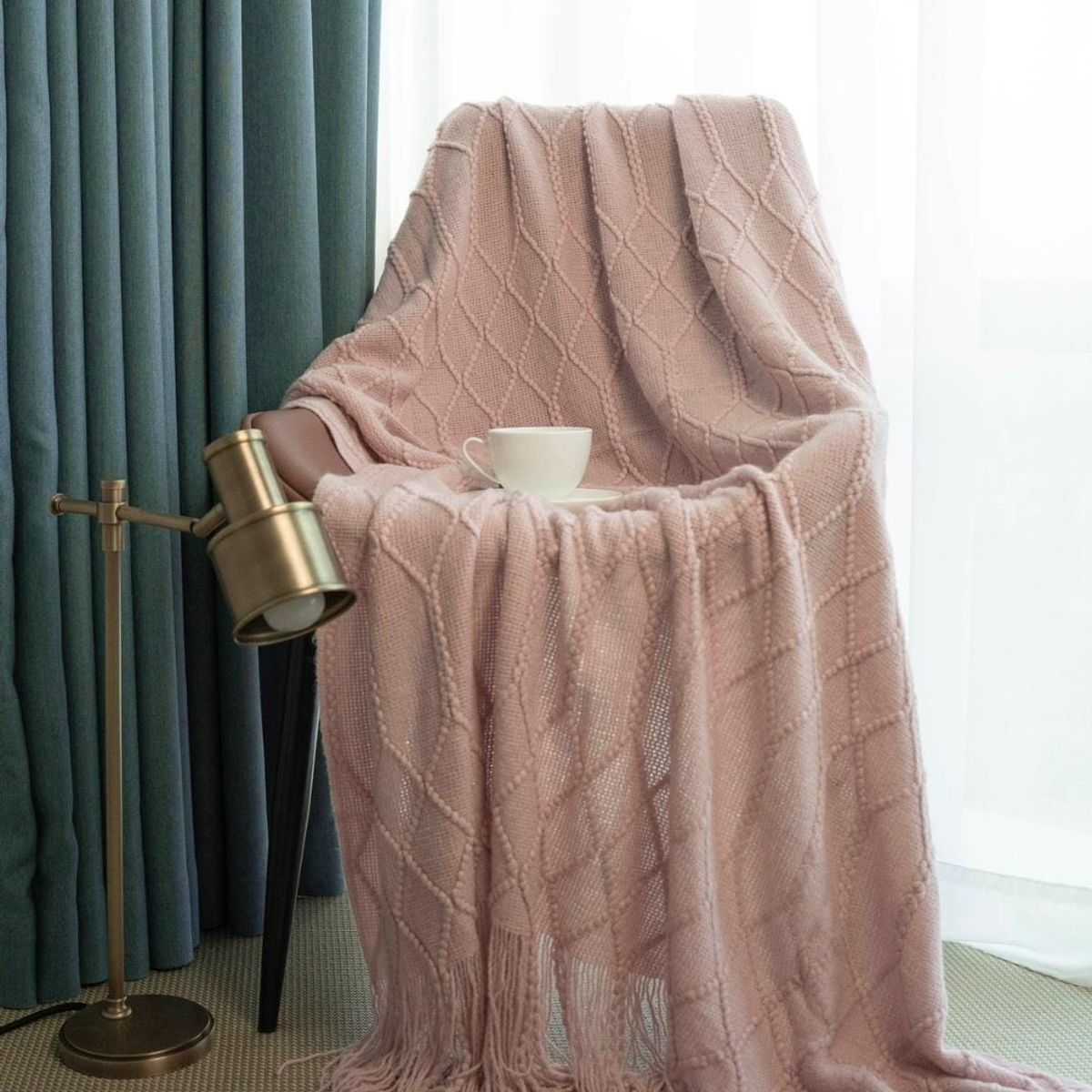 GENERICO - MANTA DE CHENILLE SUAVE DECORATIVA  SOFA Y CAMA FLECOS