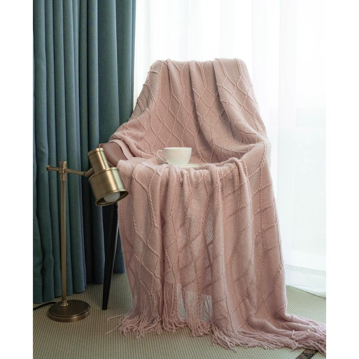 GENERICO - MANTA DE CHENILLE SUAVE DECORATIVA  SOFA Y CAMA FLECOS