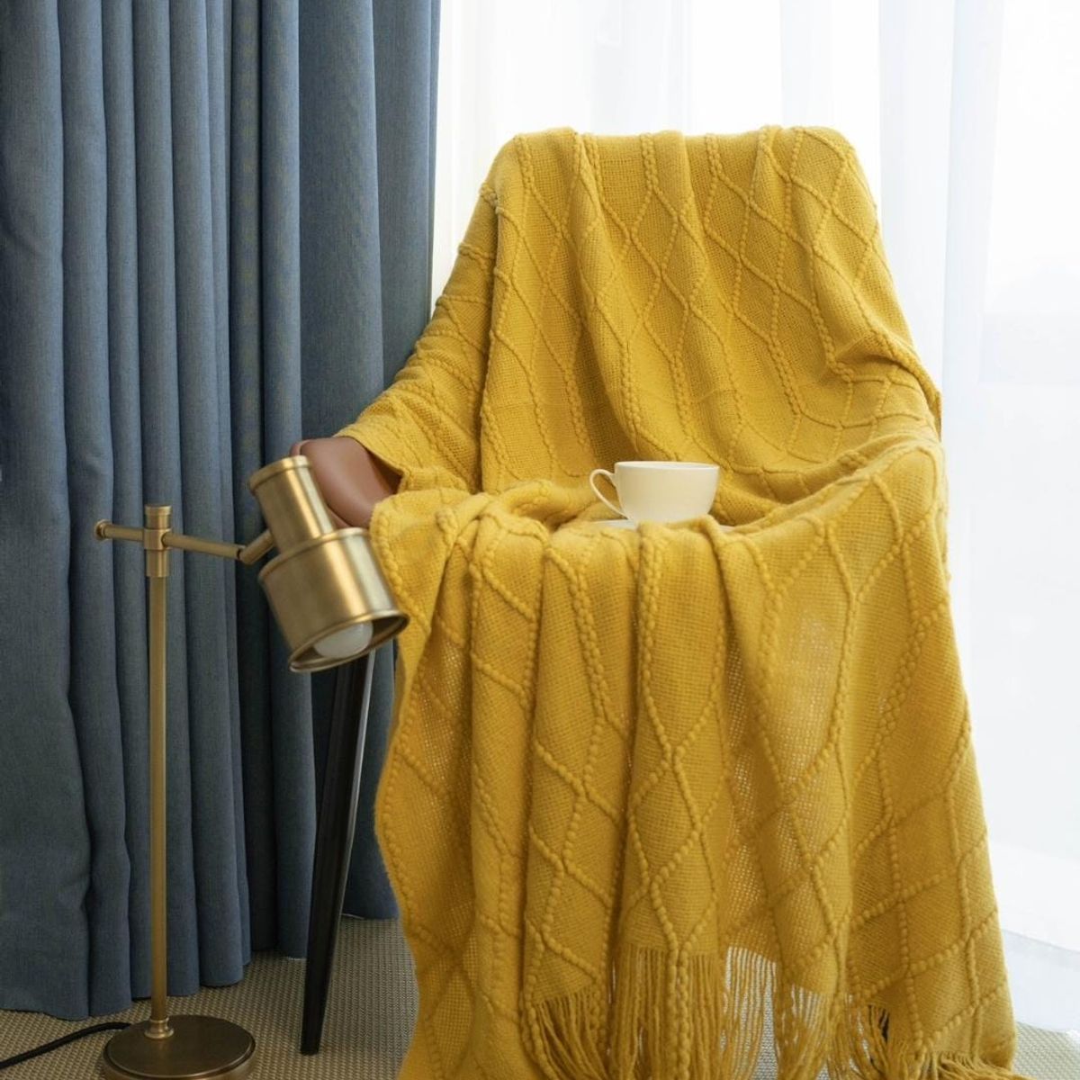 GENERICO - MANTA DE CHENILLE SUAVE DECORATIVA  SOFA Y CAMA FLECOS