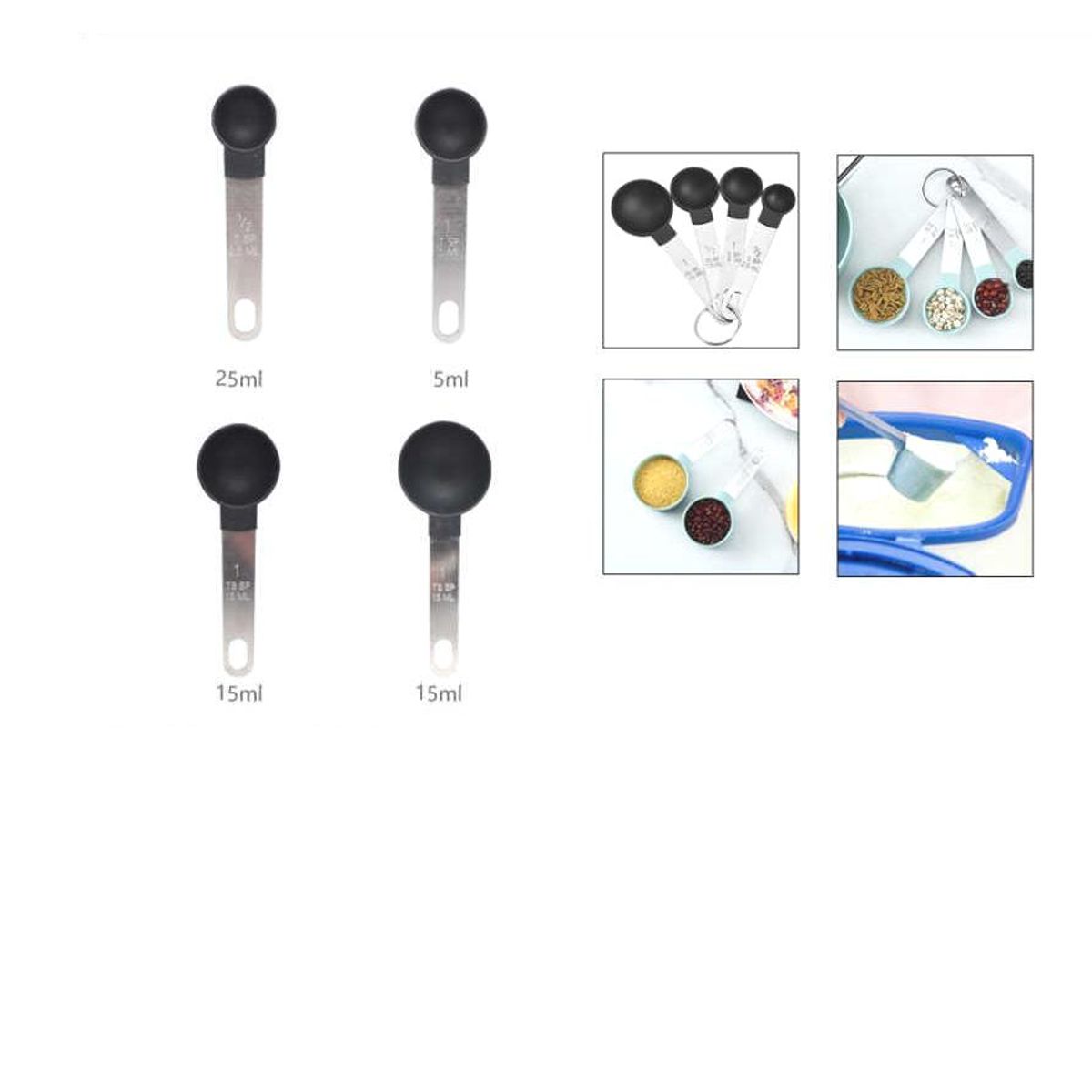 GENERICO - Juego De Tazas Medidoras Con Mango De Acero