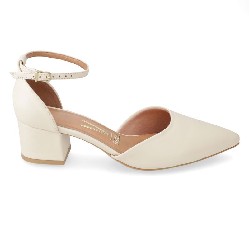 VIZZANO - Stiletto Mujer Taco Cuadrado 5cm EcoCuero Crema