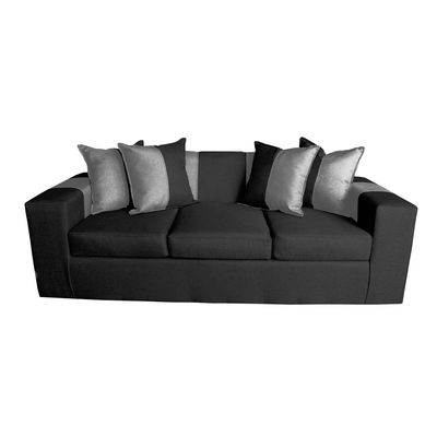Imagen 2 del producto SOFA + 2 PUFF BENJAMIN NEGRO GRIS