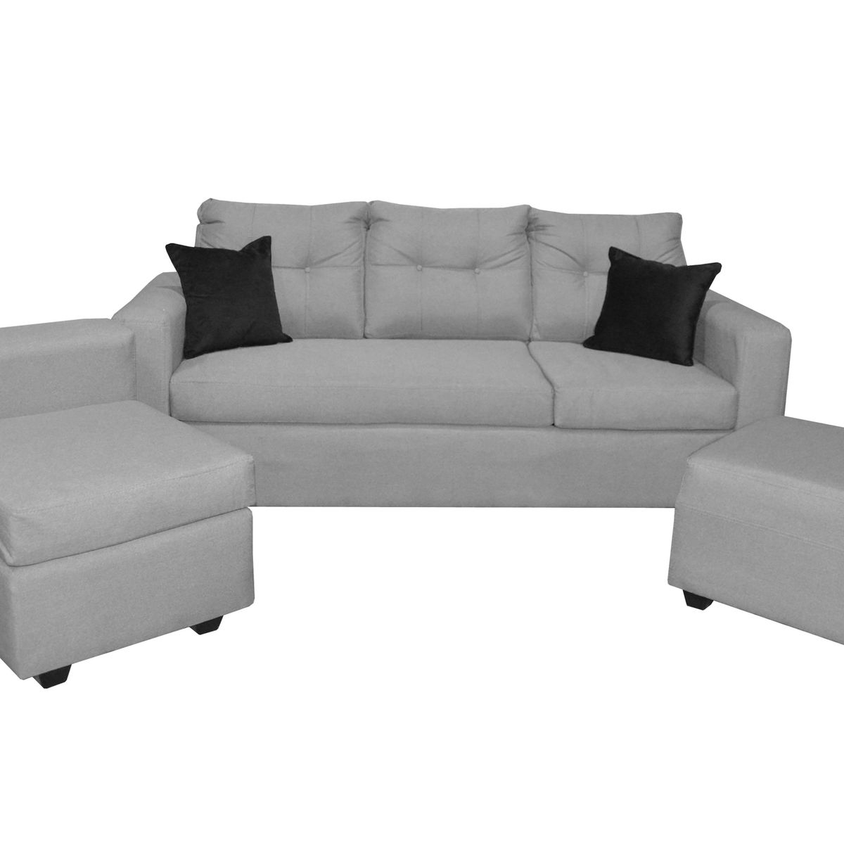 GENERICO - SOFA ANTONELLA + 1 PUFF GRIS