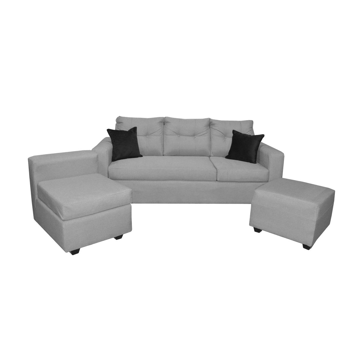 GENERICO - SOFA ANTONELLA + 1 PUFF GRIS