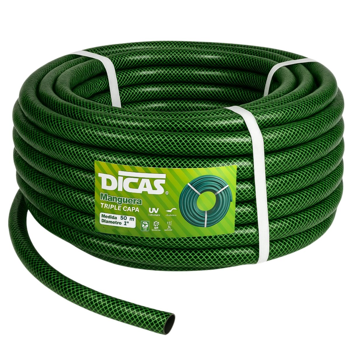 DICAS - Manguera Jardin Con Malla 1 Pulgada 50 Metros Dicas