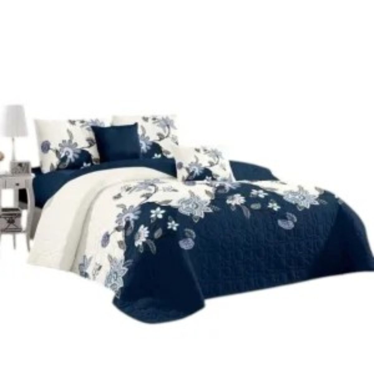 ANGELES DEL HOGAR - CUBRECAMA QUILT DE VERANO MAS JUEGO DE SABANAS KING.