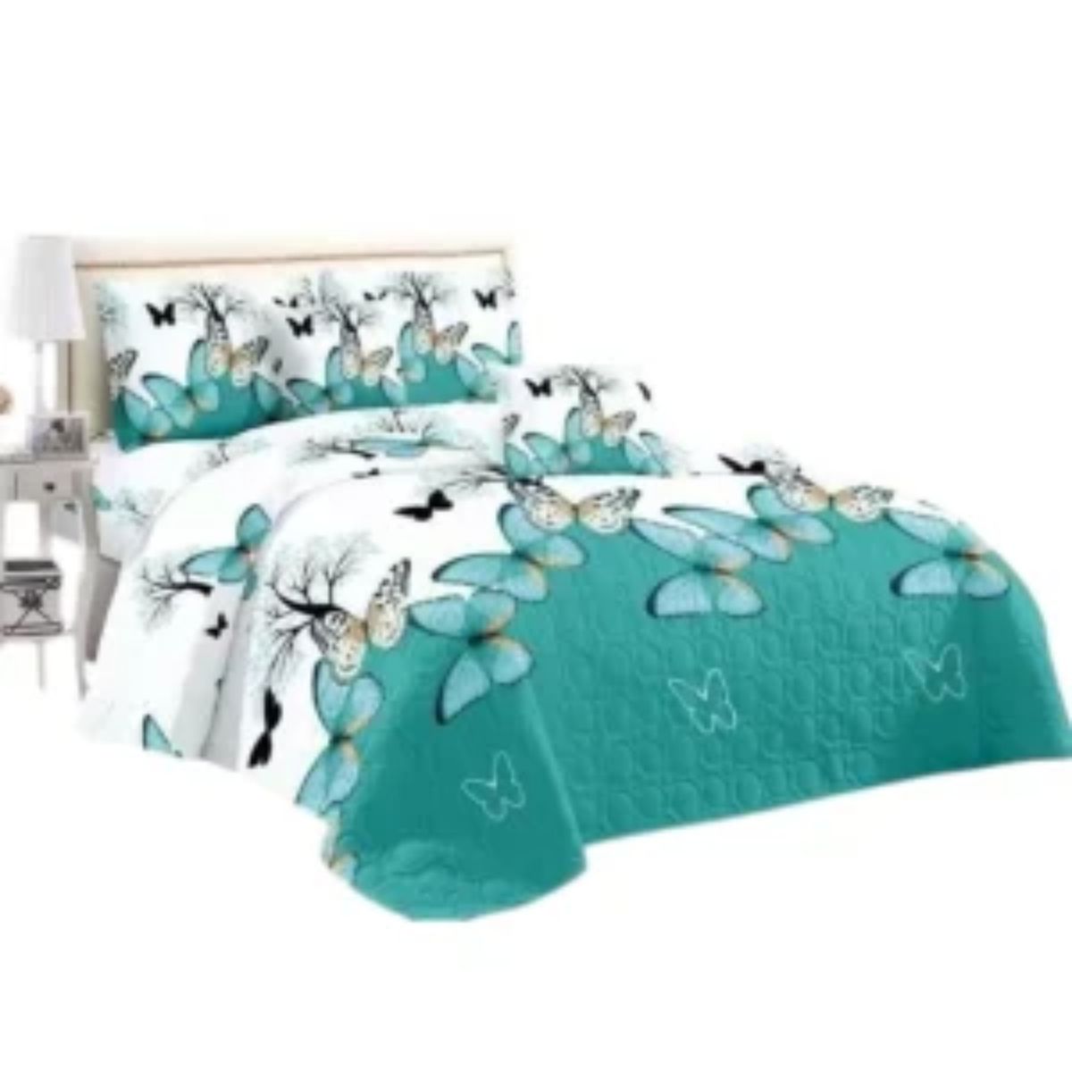 ANGELES DEL HOGAR - CUBRECAMA QUILT DE VERANO MAS JUEGO DE SABANAS KING.