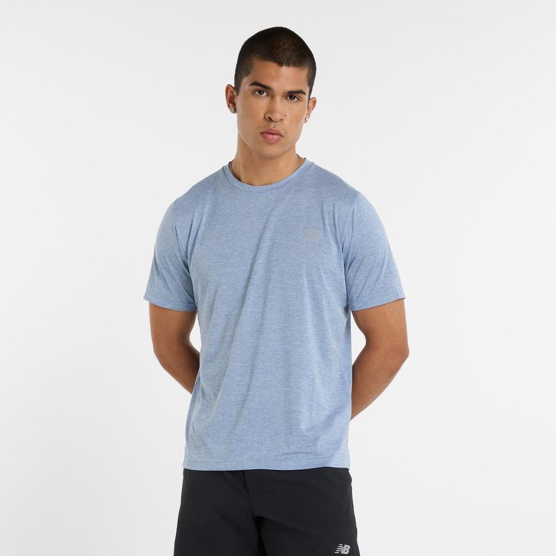 NEW BALANCE - Polera Running Hombre New Balance Athletic Celeste