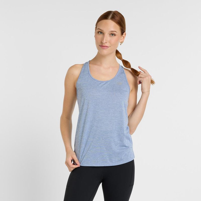 NEW BALANCE - Polera Sin Mangas Running Mujer New Balance Athletic Celeste