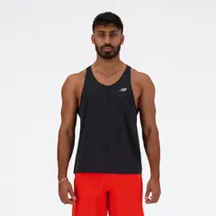 NEW BALANCE - Polera Sin Mangas Running Hombre Athletic Negra