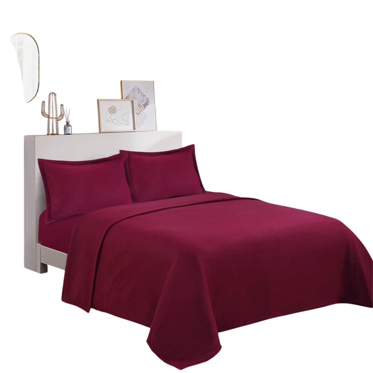 GENERICO - Sabana polar  liso color 2plazas con funda