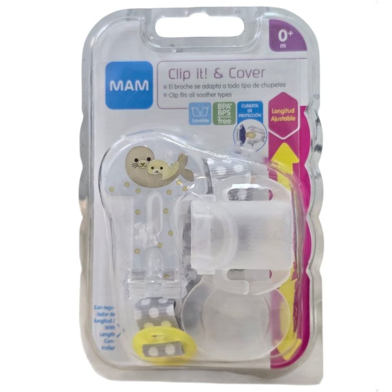 MAM - Prendedor MAM Portachupete Clip  Cobertor Oso Celeste