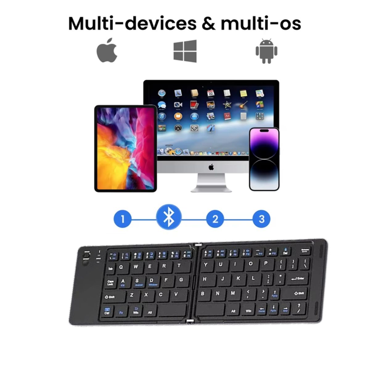IRM - Mini Teclado Plegable Español Portátil Bluetooth