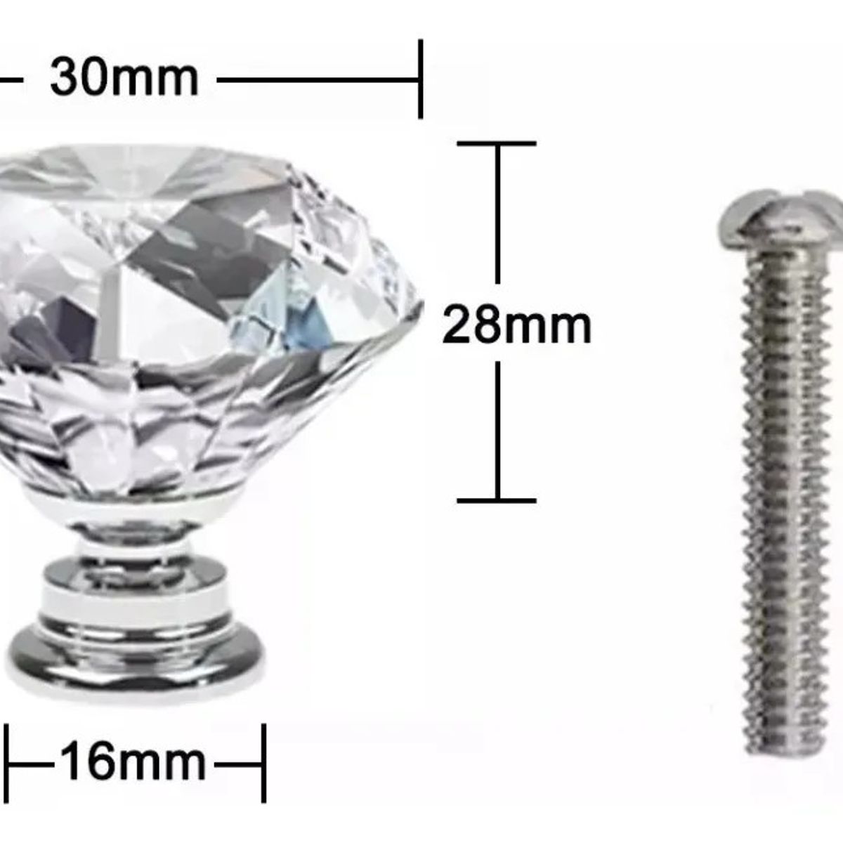 MUNDO MAGIA - Mango De Cristal Con Forma De Diamante Para Cajones Armarios