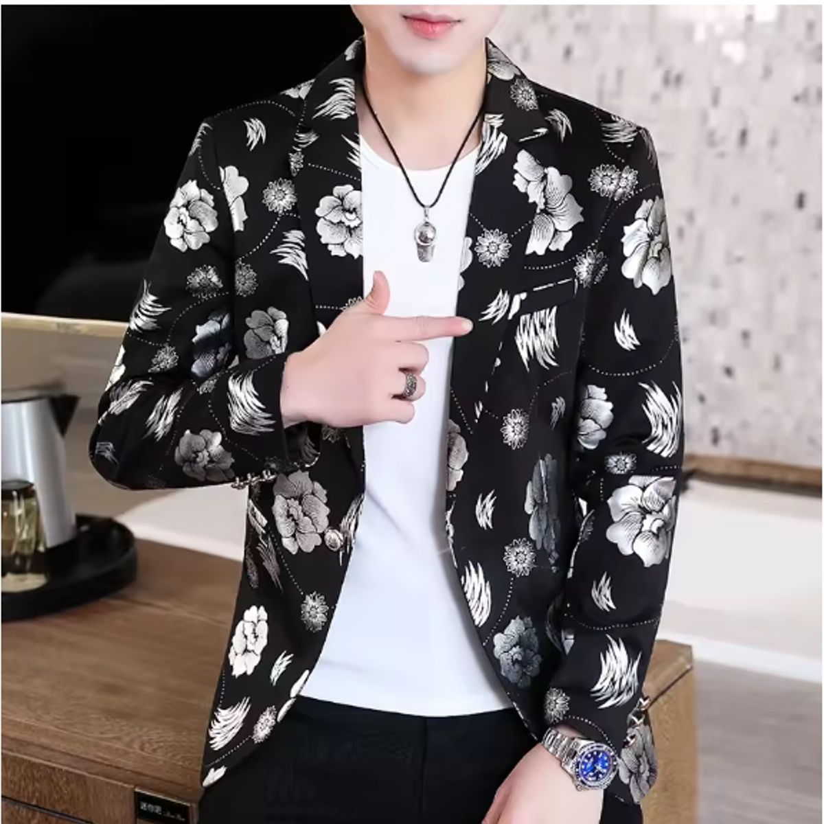 XPRESS RECHARGE - Blazer con flores muy elegante Para Hombre