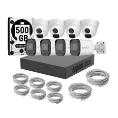 UNIARCH - Kit 8 Camaras Ir Poe Audio 2mp Dd 500gb
