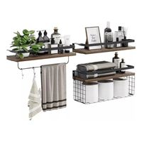 Repisas Flotantes De Madera Modernas X3 Con Reja 100% Pino