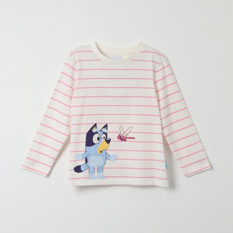 BLUEY - Polera Manga Larga Niña Libelula Rosado Bluey