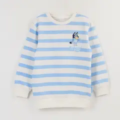 BLUEY - Poleron Cerrado Niño Rayas Blanco Bluey.