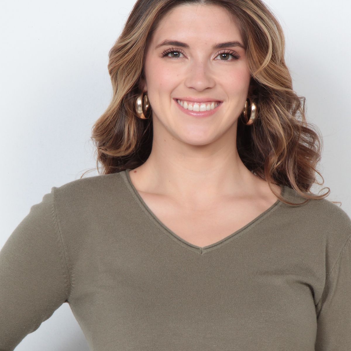 WADOS - SWEATER MANGA 3/4 SOLIDO ESCOTE V