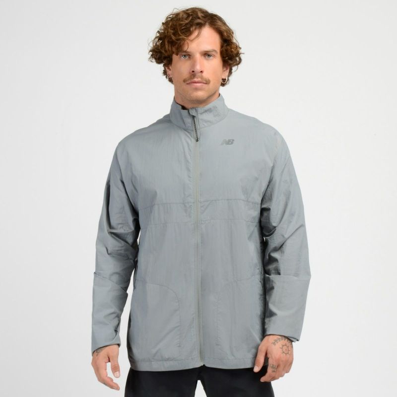 NEW BALANCE - Cortaviento Running Hombre New Balance Gris MJ41279GR