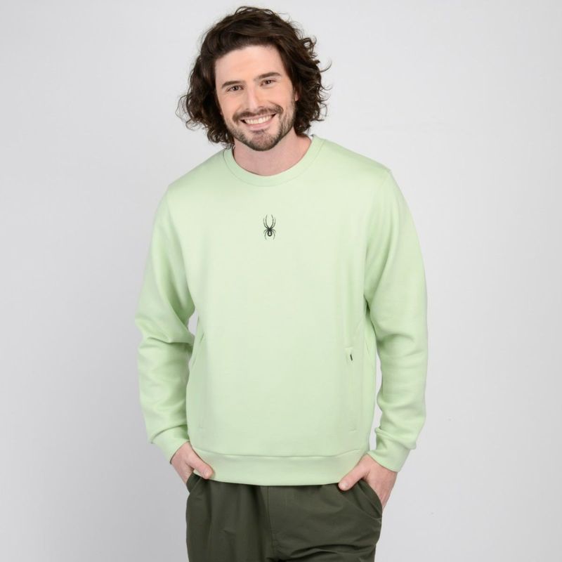 SPYDER - Polerón Spyder Lifestyle Crew Hombre Verde