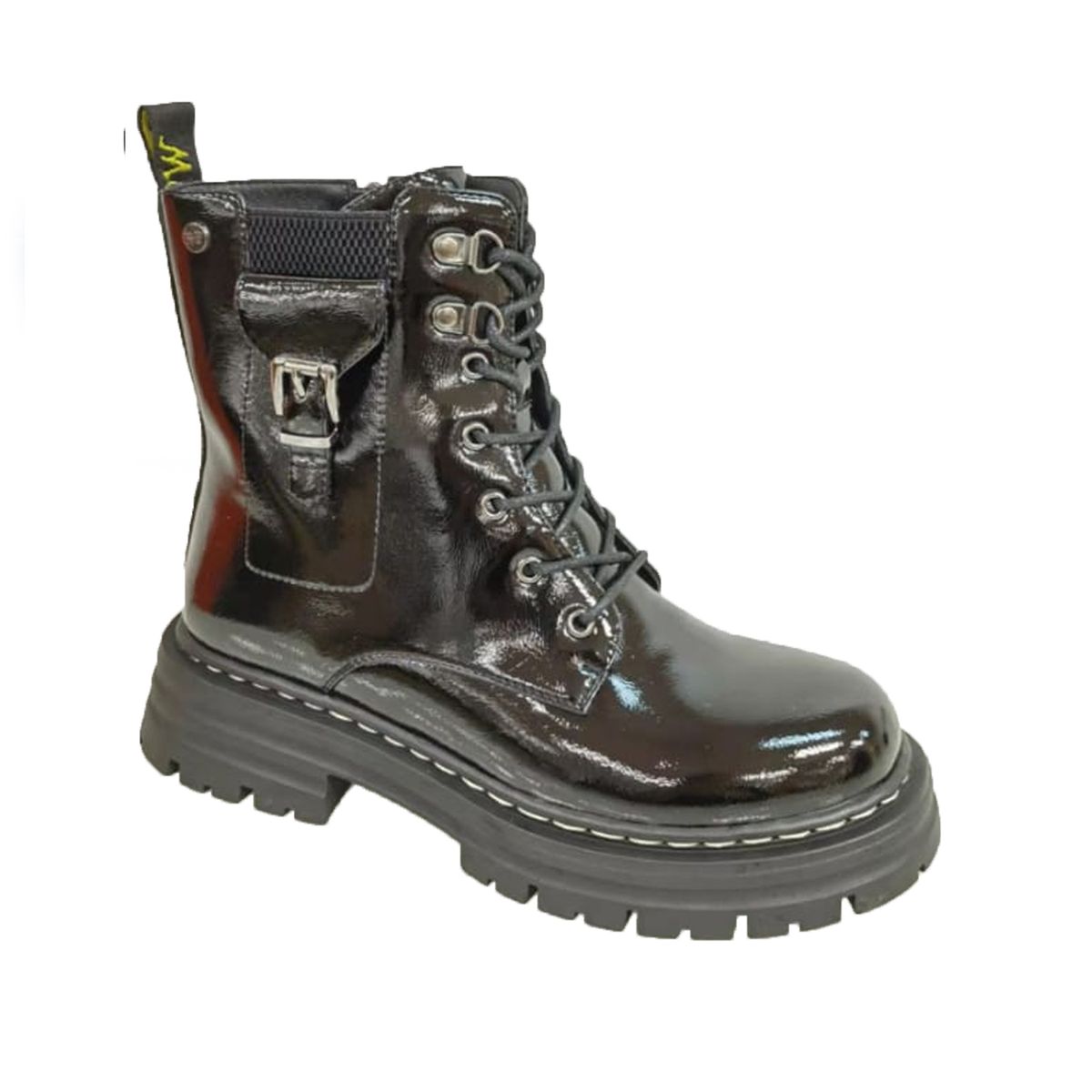 HERIEL - Botín Negro Charol Plataforma