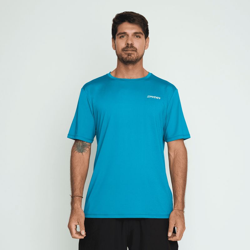 SPYDER - Polera Entrenamiento Hombre Spyder Azul SYMTT02S24BL