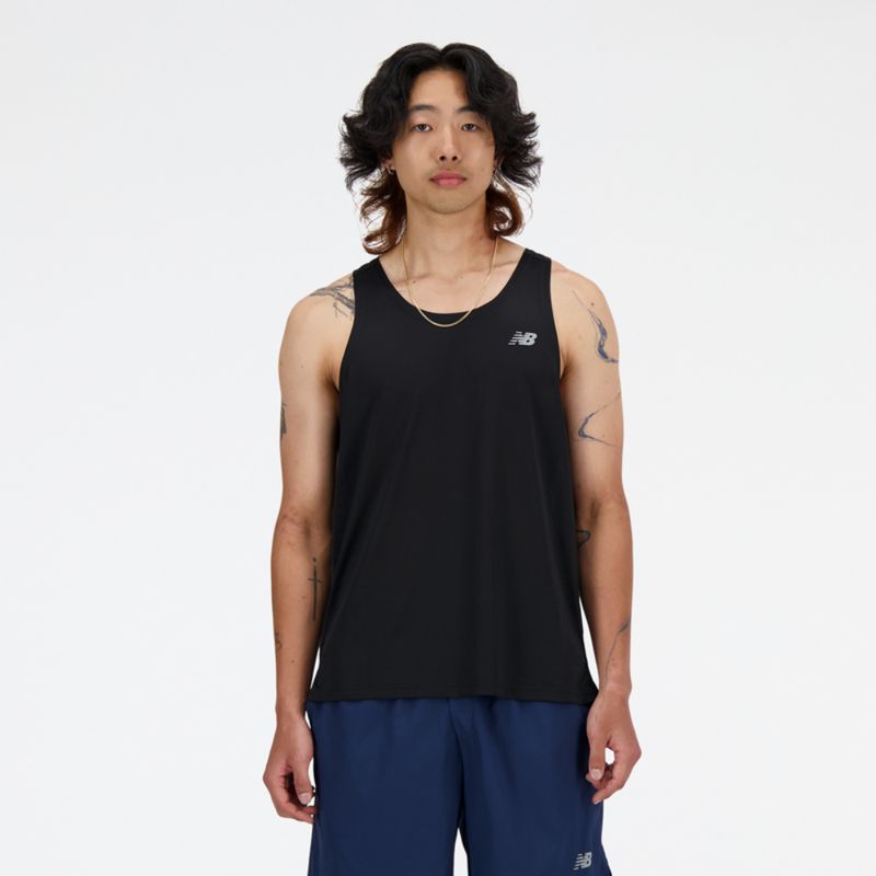NEW BALANCE - Polera Sin Mangas Hombre New Balance Negro