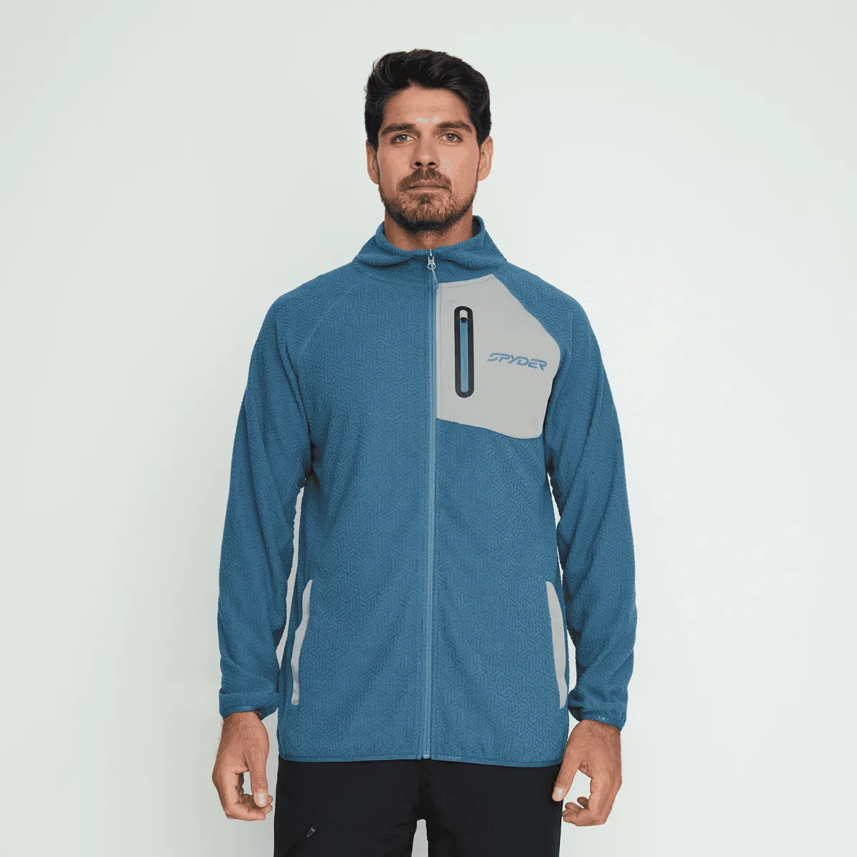 SPYDER - Polerón Polar Hombre Spyder Fleece Full Zip Azul SYMPL01S24BL