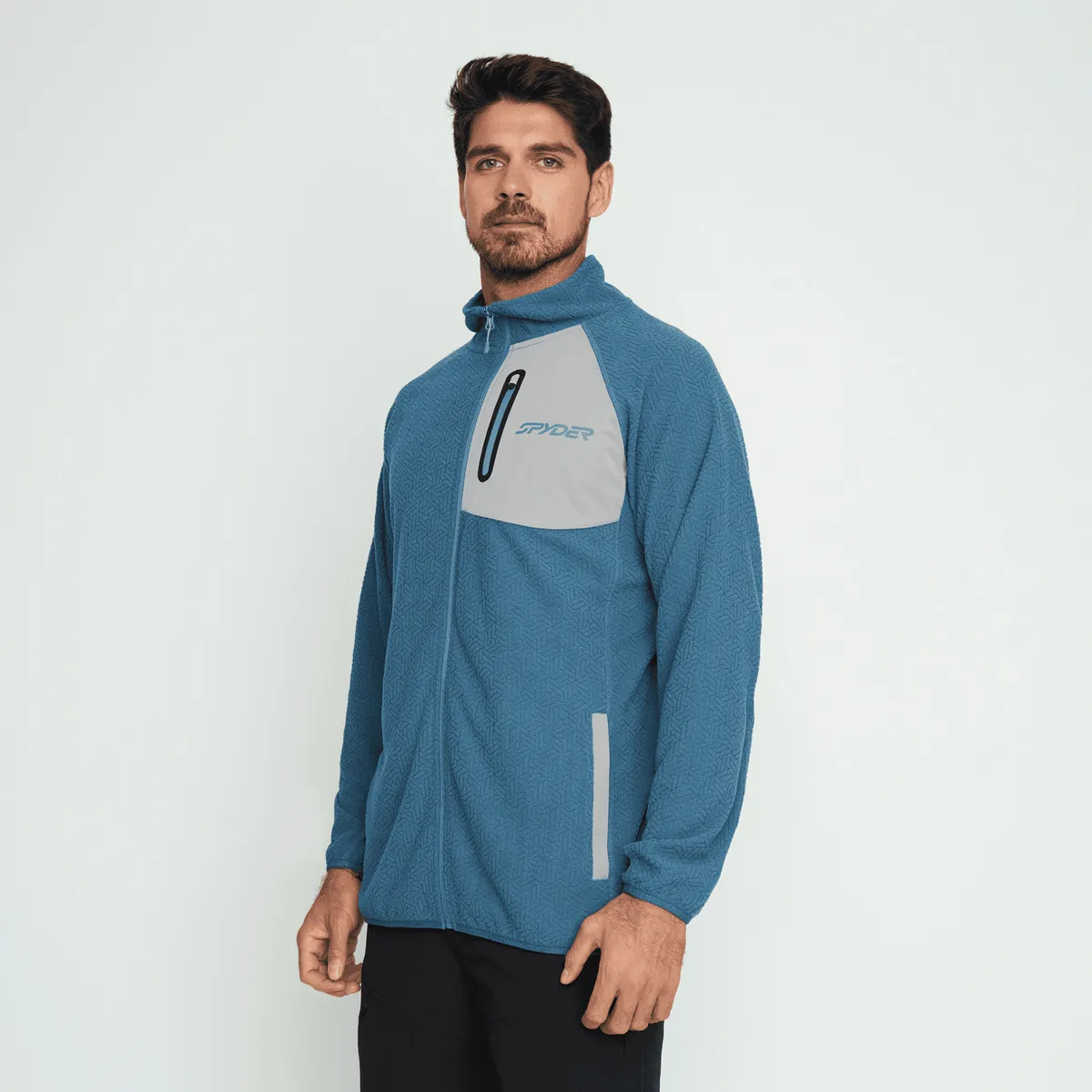SPYDER - Polerón Polar Hombre Spyder Fleece Full Zip Azul SYMPL01S24BL