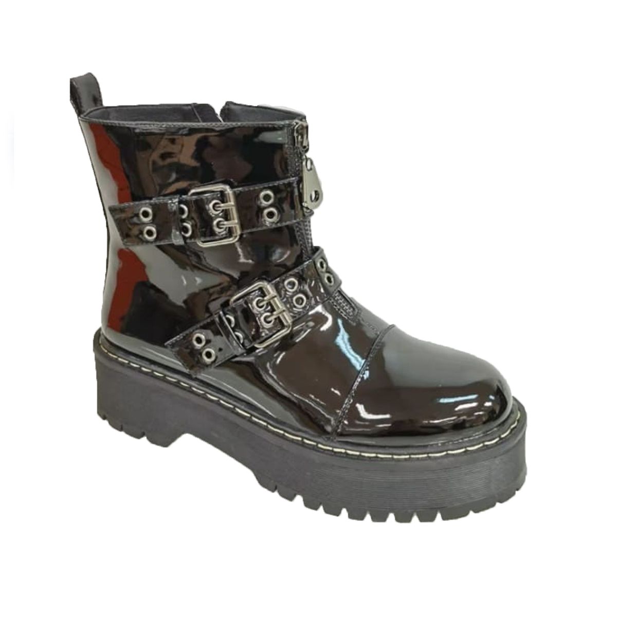 HERIEL - Botín Negro Charol Plataforma