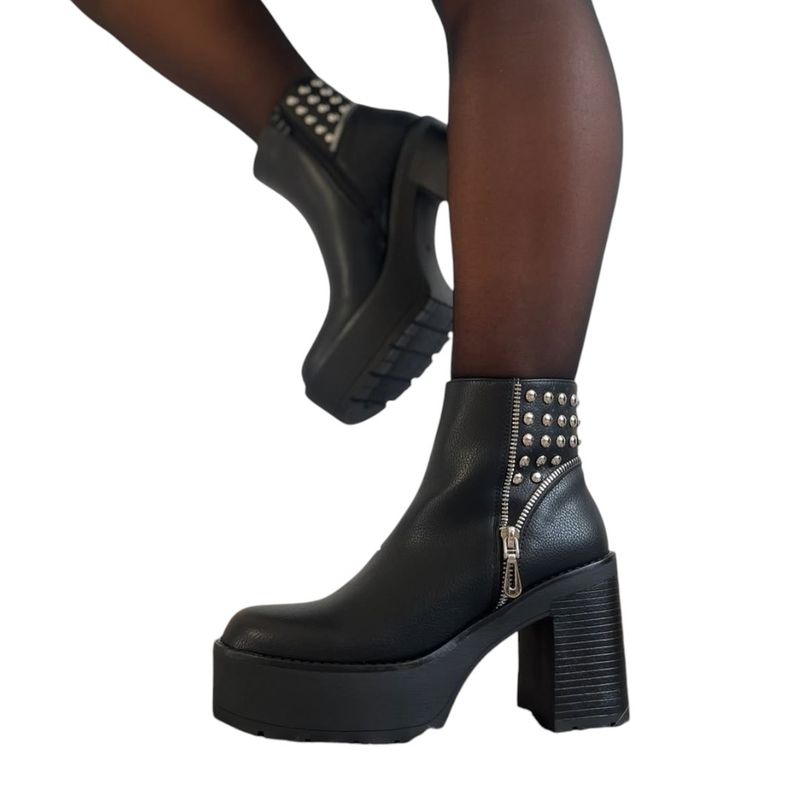 HERIEL - Botín Negro Tachas Mujer