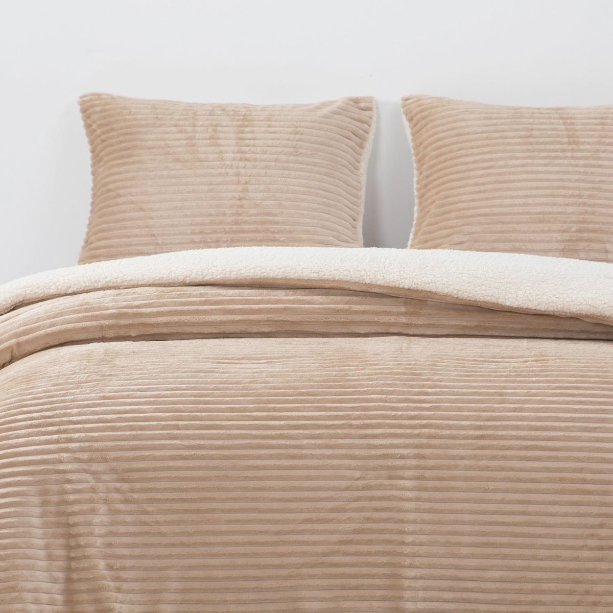 DIB - Cobertor  Reversible Sherpa 2 Plazas Cotelón Beige