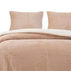 DIB - Cobertor Reversible Sherpa 2 Plazas Cotelón Beige