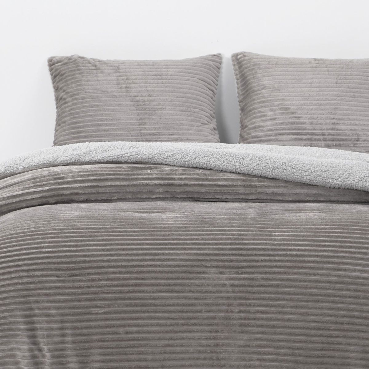 DIB - Cobertor  Reversible Sherpa 2 Plazas Cotelón Gris