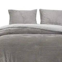 DIB - Cobertor Reversible Sherpa 2 Plazas Cotelón Gris.