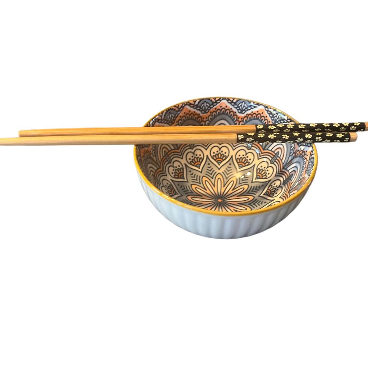 MAILYDEAS HOGAR Y MAS - Set de 2 Bowl de cerámica con palillos