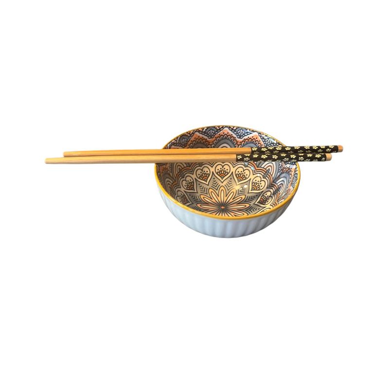 MAILYDEAS HOGAR Y MAS - Set de 2 Bowl de cerámica con palillos