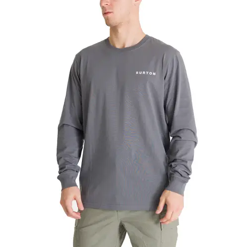 BURTON - Polera Manga Larga Hombre Mini Chest Logo Gris