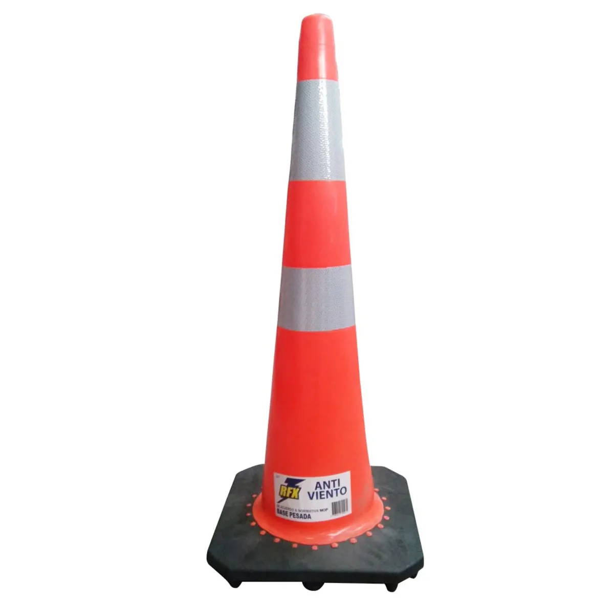 RFX - Cono Señalización 36" con Doble Cinta Anti Viento