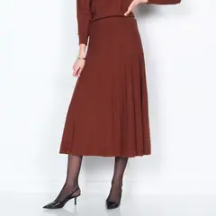 WADOS - FALDA TEJIDA SOLIDA CON CINTURA ELASTICADA
